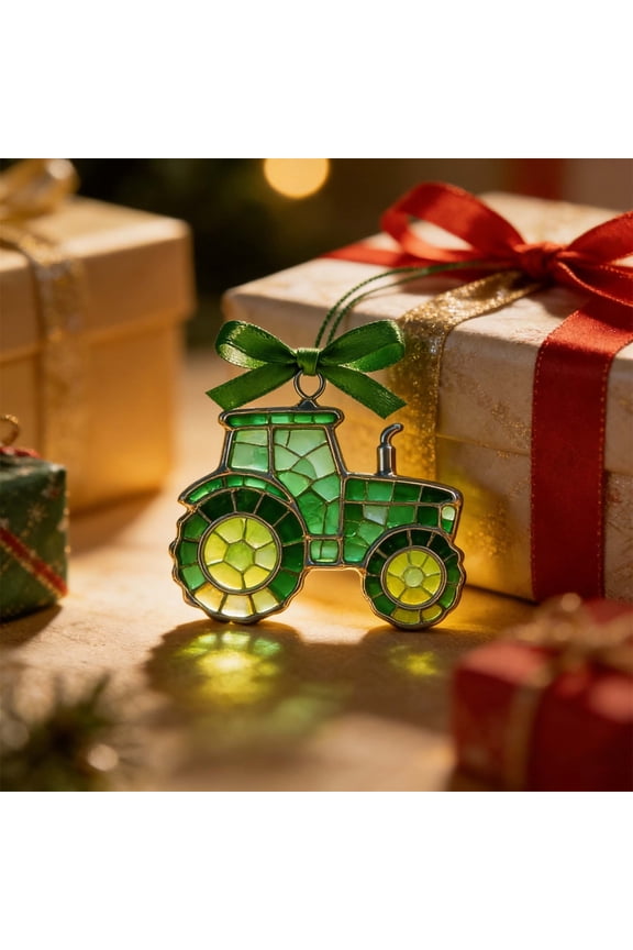 3 Inch Small Green Car 2D Acrylic Hanging Ornament for Rearview Mirror Bag Charm Vintage Style Decorative Accessory