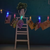 Meggemo 4.92 Feet 10 Lights LED Photo Clip String Lights Room Backdrop Decor Picture Clips for Home Bedroom Party Holiday Season Lighting