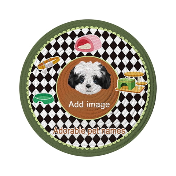 Meggemo 40x40cm Custom Pet Print Cotton Linen Carpet Washable Design for Living Room Bedroom Home Decor Unique Gift for Pet Lovers Multiple Patterns Sizes Available