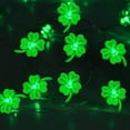 thumbnail image 1 of Meggemo 6.6 Feet 20 LED Shamrock LED String Lights Copper Wire Lights Battery Operated For St Patrick's Day Party Home Garden Indoor Outdoor Festive Decor, 1 of 7