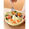 thumbnail image 1 of Meggemo 7.68 inch Round Four Compartment Meal Plate Freely combine ingredients Stylish and lightweight weight loss plate designed for portion control and fitness enthusiasts, 1 of 6