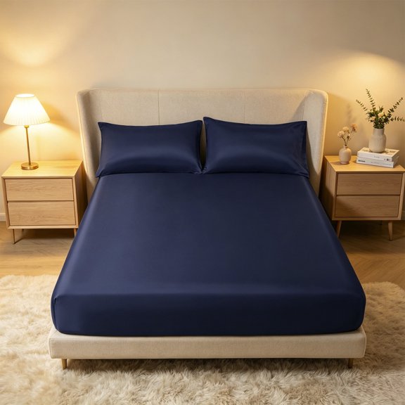 Meggemo 79.92x77.95in Nylon Stretch Fitted Sheet Soft Breathable Mattress Protector Non-Slip Full Coverage Bedding