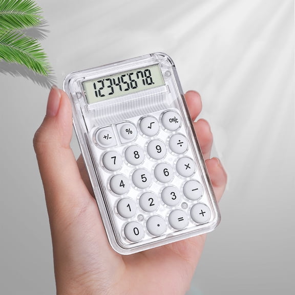 Meggemo 8-Digit Standard Calculator 3.22x2.04x0.47in Candy Color Portable Desktop Calculation Tool with Large Buttons for Office Home