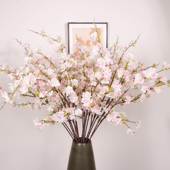 Meggemo Artificial Silk Sakura Flower 42.13in Simulation Multi Branch Fake Cherry Blossom Living Room Party