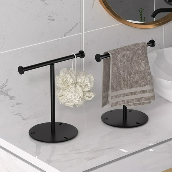 Meggemo Bathroom Towel Rack Paper Holder Desktop Towel Bar Freestanding Hand Towel Stand For Bathroom Kitchen