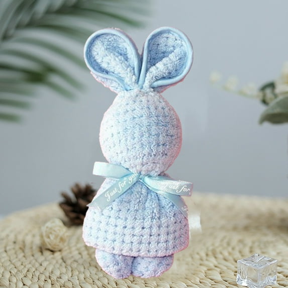 Meggemo Bunny Towel Decoration Soft Absorbent Cotton Towel With Embroidered Bunny Design For Bathroom Kitchen Home Indoor Festive Easter Decor