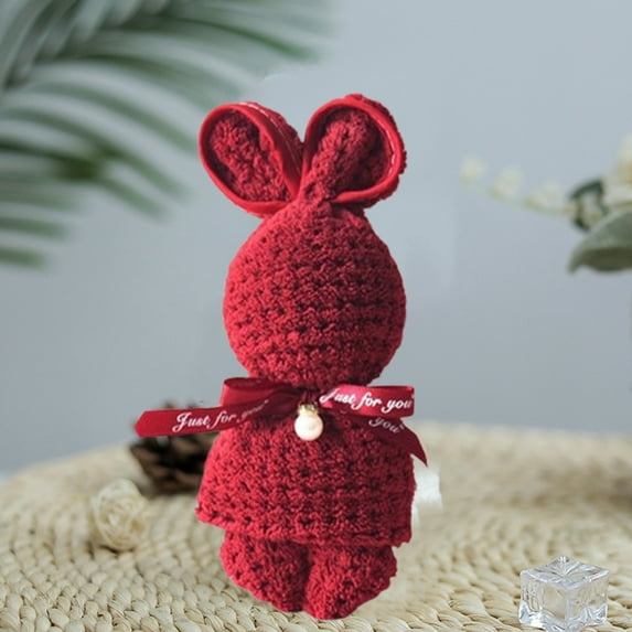 Meggemo Bunny Towel Decoration Soft Absorbent Cotton Towel With Embroidered Bunny Design For Bathroom Kitchen Home Indoor Festive Easter Decor