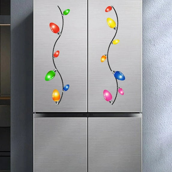 Meggemo Christmas Car Decor Colorful Bulb Magnetic Stickers Removable Auto Decals for Vehicle Exterior Holiday Season Winter Car Decor