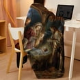 thumbnail image 1 of Meggemo Christmas Jesus Flannel Blanket Soft Warm Throw Blanket for Sofa Nap Time Home Holiday Season Christmas Decor, 1 of 6