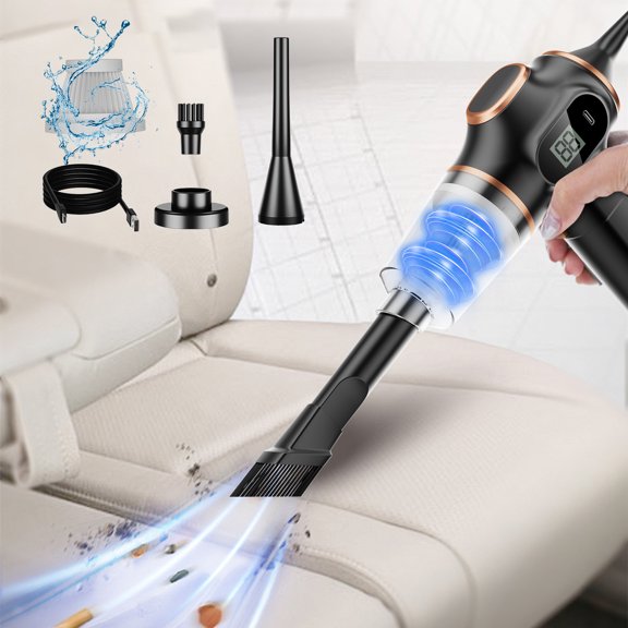 Meggemo Cordless Handheld Car Vacuum Cleaner Portable Dust Remover For Auto Interior Home Office Pet Hair Black Single Filter