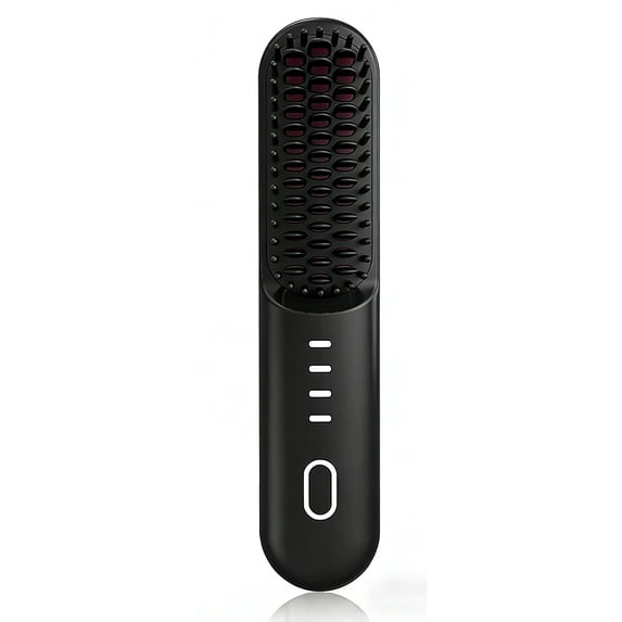 Meggemo Cordless Ionic Hair Straightener Brush Portable Rechargeable Straightening Brush For Women Frizz Control Styling Tool Black