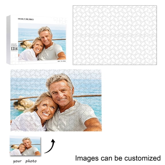 Meggemo Custom 1314 Piece Boxed Rectangle Puzzle Valentine's Day Gift for Couples Lovers Romantic Home Entertainment Memory Keepsake