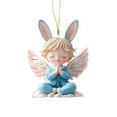 thumbnail image 1 of Meggemo Easter Angel With Wings Acrylic Small Ornaments Car Interior Hanging Charms For Vehicle Home Wall Door Festive Holiday Decor Accessories, 1 of 3