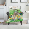 thumbnail image 1 of Meggemo Easter Blanket Bunny Colorful Egg Pattern Flannel Sofa Throw Blanket Soft Warm For Living Room Bedroom Couch Bed Home Indoor Festive Decor, 1 of 6
