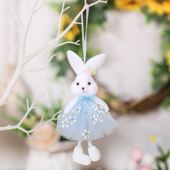 Meggemo Easter Cute Bunny Plush Keychain Hanging Ornament Soft Cuddly Toy For Bags Keys Backpacks Car Accessories Festive Easter Gift