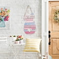 thumbnail image 1 of Meggemo Easter Wooden Hanging Ornament Egg Carrot Bunny Wooden Sign Home Door Wall Table Decor Rustic Hand Painted Holiday Spring Craft Pendant, 1 of 6