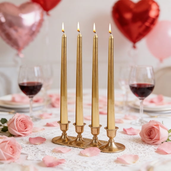 Meggemo Electroplated Twisted Taper Candles 4 Pack Dripless Long Pole Wedding Party Table Decoration 9.8 Inch