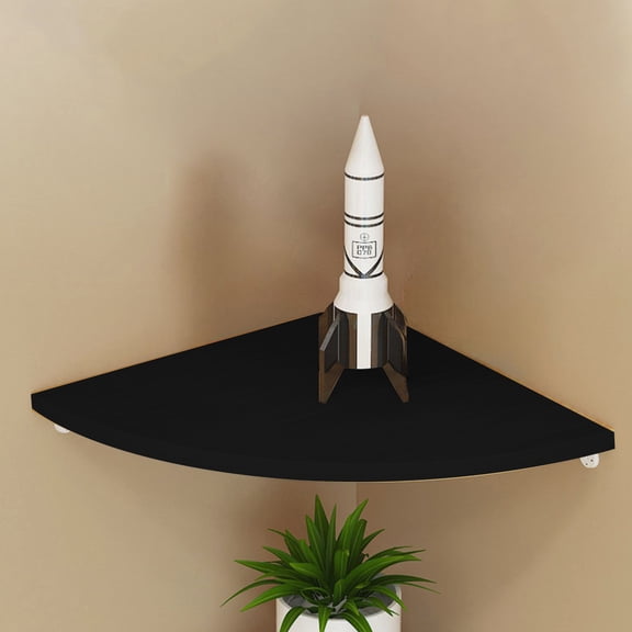 Meggemo Floating Corner Shelf Wall Mounted 5.91x5.91 Inch Wooden Display Rack for Bathroom Bedroom Kitchen Small Plant Stand
