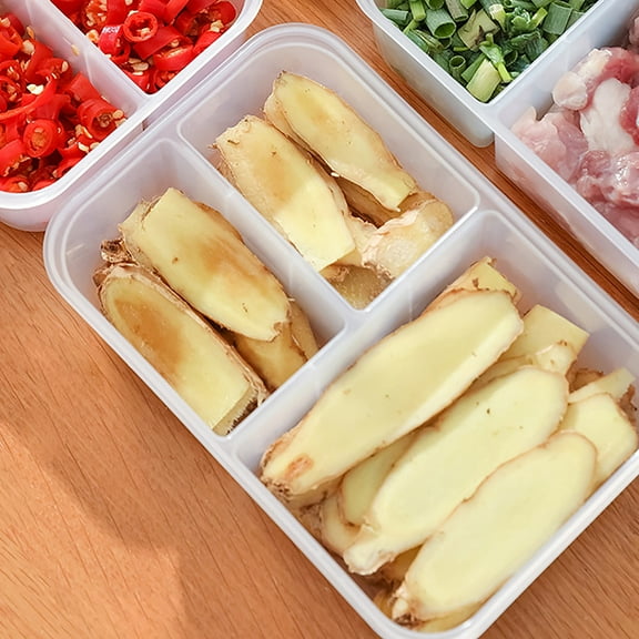 Meggemo Freezable Divided Food Storage Container Transparent Soft Lid Box for Refrigerator BPA Free Leak Proof for Meal Prep Leftovers