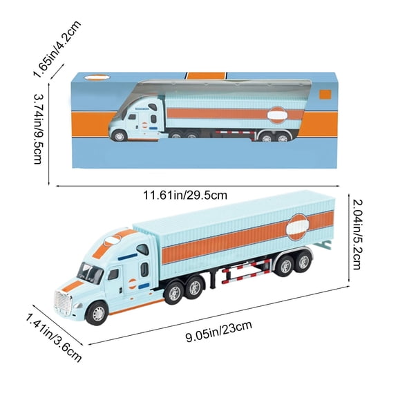 Meggemo Gift 1:64 Scale Alloy Container Truck Model - Small Trailer Design, Decorative Ornament for Home & Display, Collectible Toy Gift