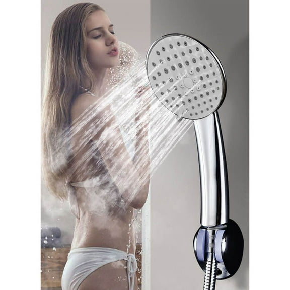 Meggemo Handheld Shower Head with Square Pattern 5 Spray Settings Massage Mist Rainfall Water Flow for Bathroom Wall Mount Replacement High Pressure for Daily Shower