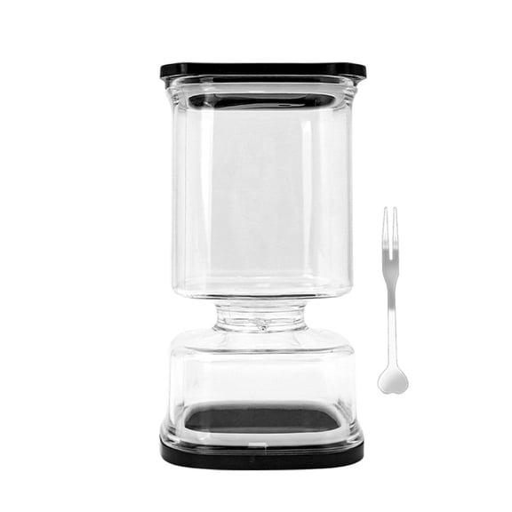 Meggemo Kimchi Jar with Dry Wet Separation Rotating Cup Leak Proof Wide Mouth Pickle Container Plastic 7.1x4.9x5.1 Inch