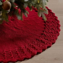 Meggemo Knitted Christmas Tree Skirt Soft Fabric Tree Collar Reusable Tree Base Decor for Xmas Tree Home Holiday Season Indoor Outdoor Party Decor