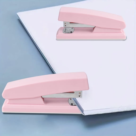 Meggemo Macaron Color Mini Effortless Stapler Portable Home Office Stationery Fits 24/6 & 26/6 Staples 20-Sheet Binding Capacity
