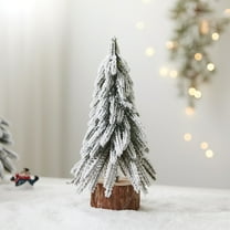 Meggemo Mini Christmas Snowing Tree Small Decorative Tree for Tabletop Home Holiday Season Decoration