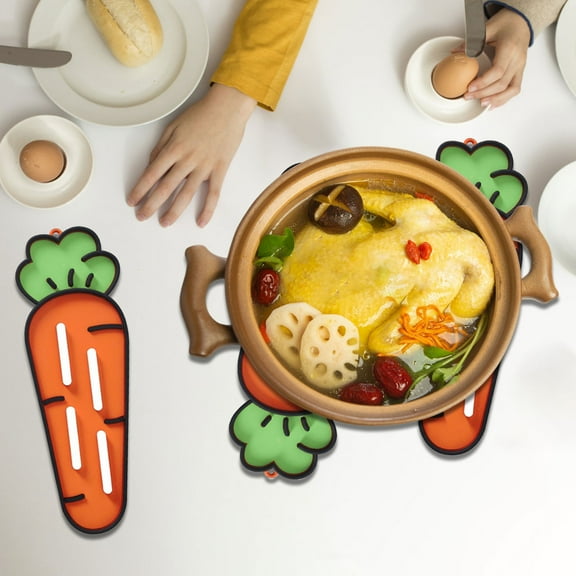 Meggemo Multi Functional Silicone Pot Lid Holder Spatula Storage Mat Heat Resistant Countertop Protector for Kitchen