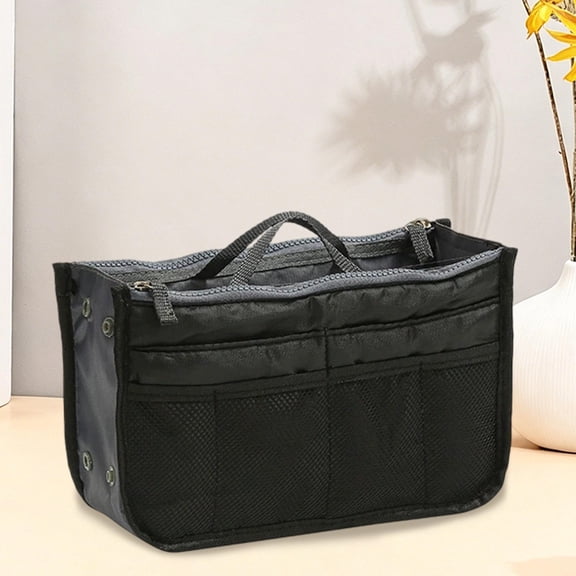 Meggemo Multifunctional Liner Bag 10.63x6.3x3.54in Double Zip Travel Organizer Large Capacity Mesh Pockets