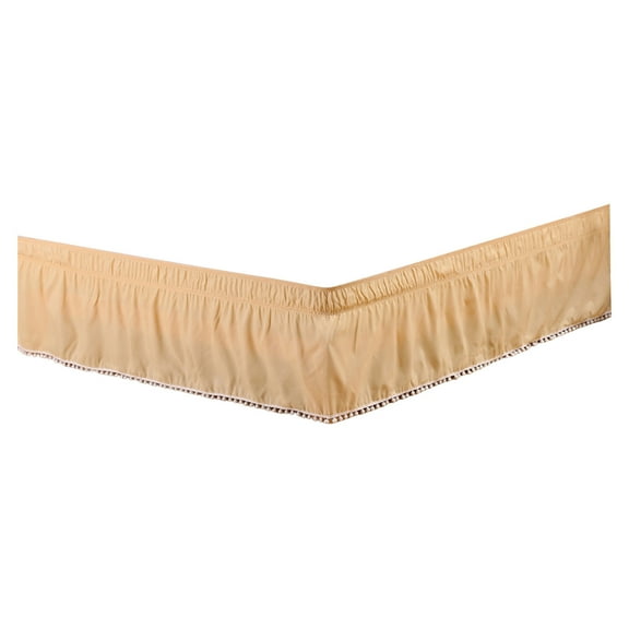 Meggemo Non Slip Ruffled Bed Skirt Elastic Wrap Around Design Dustproof Bed Apron for Bedroom Twin Full Queen Size Beds Home Use