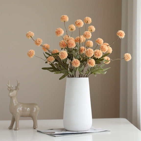 Meggemo Plastic Dandelion Artificial Flower Bendable Stem Waterproof Sun Resistant Realistic Floral Ornament 12.9x3.9x1.9 Inch
