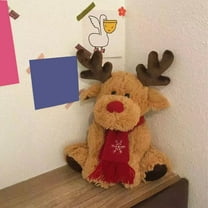 Meggemo Reindeer Plush Toy Christmas Deer Doll Stuffed Animal Kids Gift Xmas Home Decor Holiday Seasonal Present