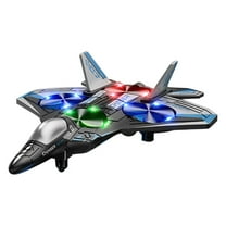 Meggemo Shatterproof Foam RC Aircraft - Long-Lasting Drone with LED Lights, Remote-Controlled Fighter Model for Indoor/Outdoor Flying & Holiday Gifts