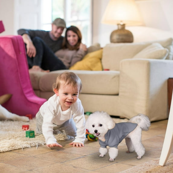 Meggemo Size 2XL Pet Hoodie Winter Fleece Lined Dog Sweatshirt Solid Color Warm Comfortable Apparel for Daily Walks Outdoor Activities Cold Weather Pet Clothing for Medium Large Dogs