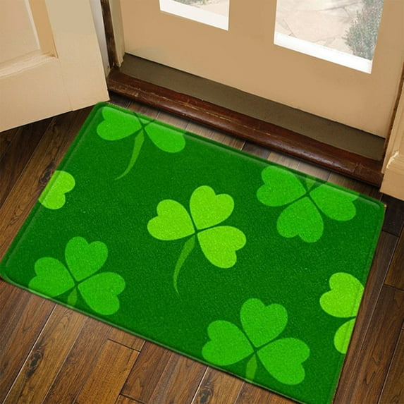 Meggemo St Patricks Day Floor Mat Irish Theme Non Slip Rug for Kitchen Entrance Bathroom Home Holiday Party Decor