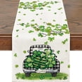 thumbnail image 1 of Meggemo St Patricks Day Irish Green Themed Linen Table Runner Durable Washable Lightweight Soft Irish Style Printed Dining Table Party Buffet Home Holiday Celebration Table Linen, 1 of 5