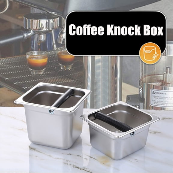 Meggemo Stainless Steel Coffee Grounds Bucket Knock Box Waste Container for Espresso Machine Coffee Shop Home Kitchen Barista Tool Tidy Clean