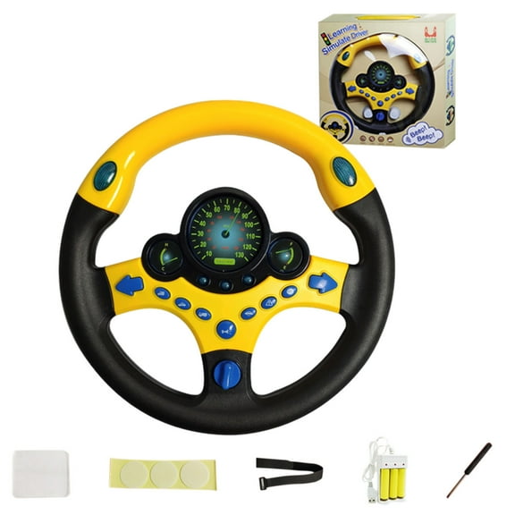 Meggemo Toys Car Simulation Co-aeronaut Steering Wheel Is Early Education Sound Light And Music Steering Wheel