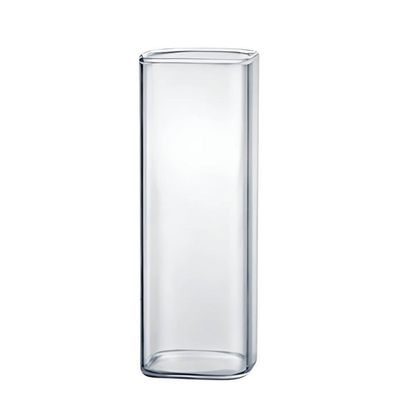 Meggemo Transparent Glass Square Water Cup for Home Daily Use Milk Juice Coffee Drinks Elegant Design Durable Dishwasher Safe