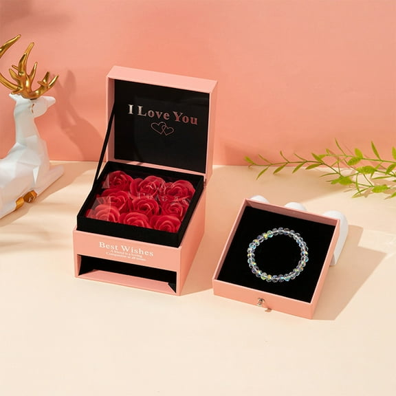 Meggemo Valentine's Day Gift Box Empty Romantic Love Themed Packaging Case for Presents Candies Ideal for Gifting to Girlfriend Boyfriend Wife Husband Anniversary