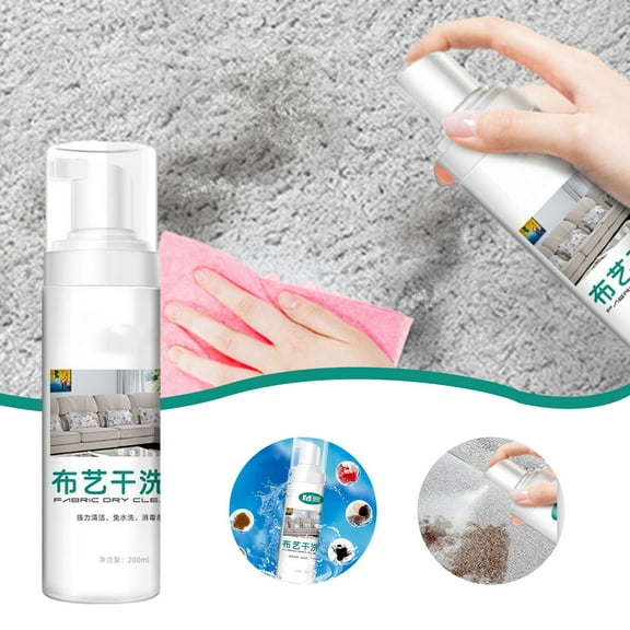 Meggemo Waterless Fabric Cleaner Dry Clean Spray for Sofa Curtains Carpets Removes Stains Odors No Residue