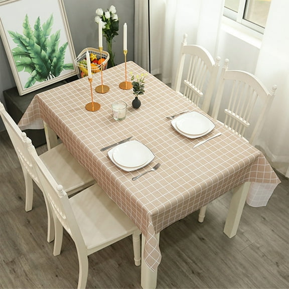 Meggemo Waterproof Plastic Tablecloth 54x71 Inch Checkered Wipeable Oil Proof Rectangle Party Picnic Camping Outdoor Table Cover Durable