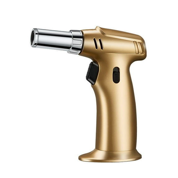 Meggemo Windproof Straight Flame Lighter Torch No Gas Included for Outdoor BBQ Camping Home Kitchen Baking Ignition Tool Durable Metal Construction