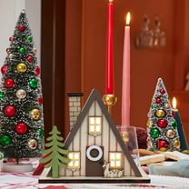 Meggemo Wooden Christmas Lighted Ornament Handcrafted Wood Craft Unique Xmas Party Decor for Home Holiday Atmosphere Shelves Mantle or Window Sills