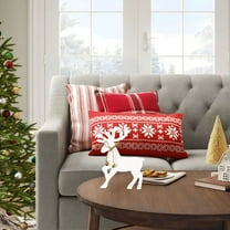 Meggemo Wooden Density Board White Bell Moose Ornament Christmas Decoration Tabletop Mantle Fireplace Window Decor for Holiday Season Indoor Party Festive Atmosphere