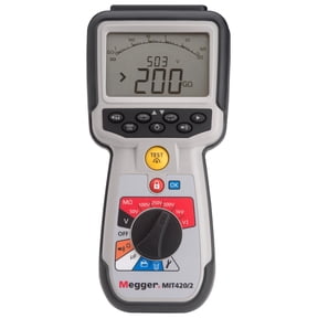 Megger MIT420/2 1006-740 Insulation/Continuity Tester w/Storage, PI, DAR 50V/100V/250V/500V/1000V