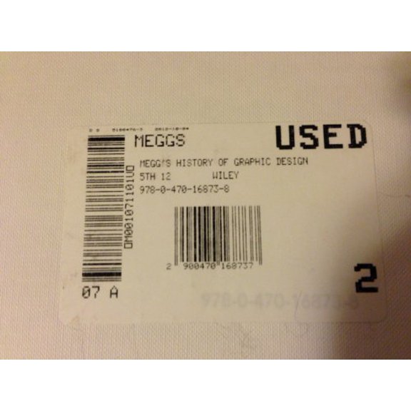 Pre-Owned Meggs' History of Graphic Design (Hardcover) 0470168730 9780470168738