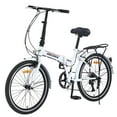 thumbnail image 1 of Meghna 24 inch Folding Bike 7 Speed V Brake City Commuter for Men Women Daily Commuting White, 1 of 7